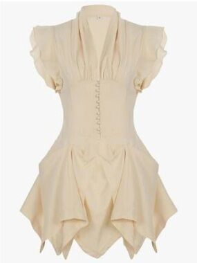 Micas ruffle shirt mini dress L MC5-2